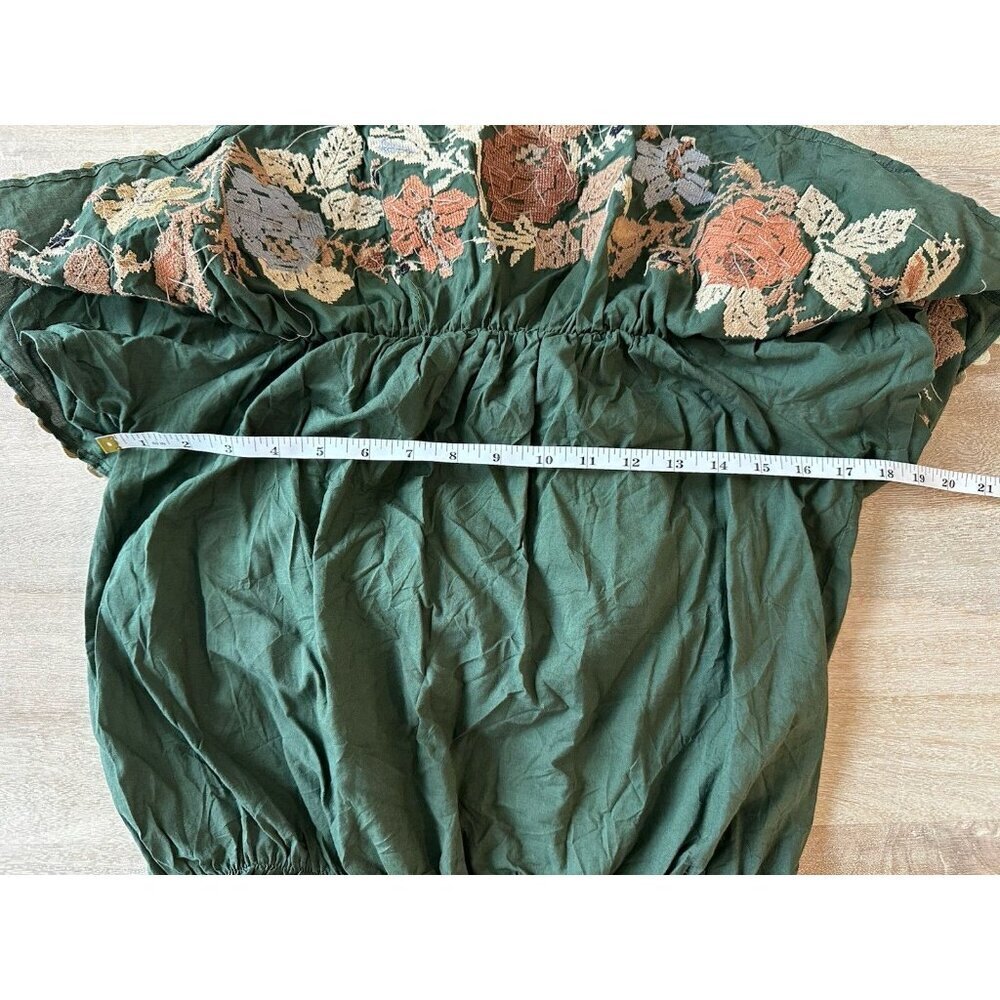 Miss June Paris Chiquita Off the Shoulder Top Green Small Needlepoint Sequins - Picture 9 of 11
